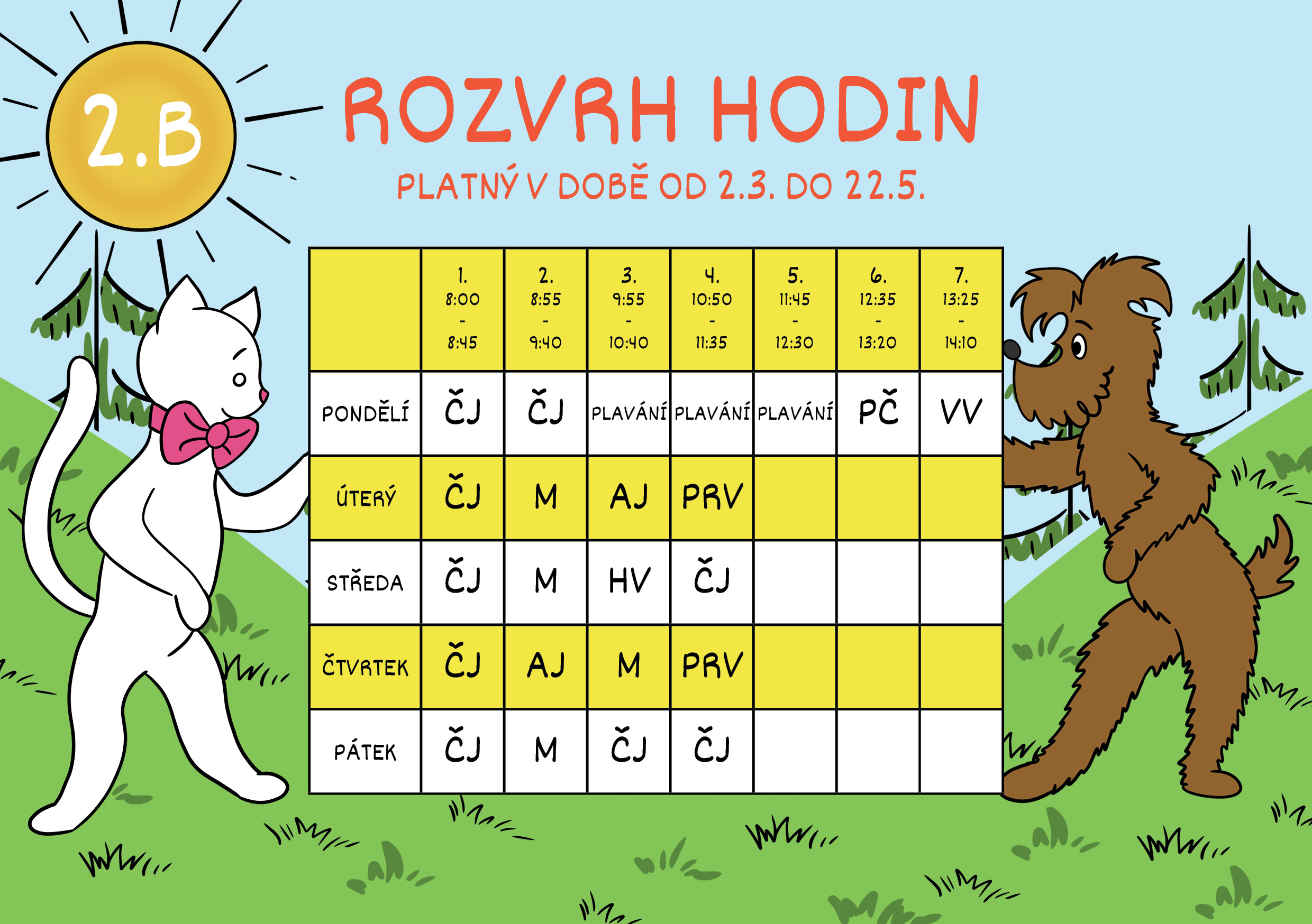 rozvrh 2. třída plavani